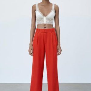 Zara Red Full Length Pant, NWT